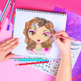 Fashion Angels Make-up & Hair Design Sketch Portfolio (11452) Sketchbook for Beginners, Sketchbook with Stencils and Stickers for Ages 6 and Up Fashion Angels