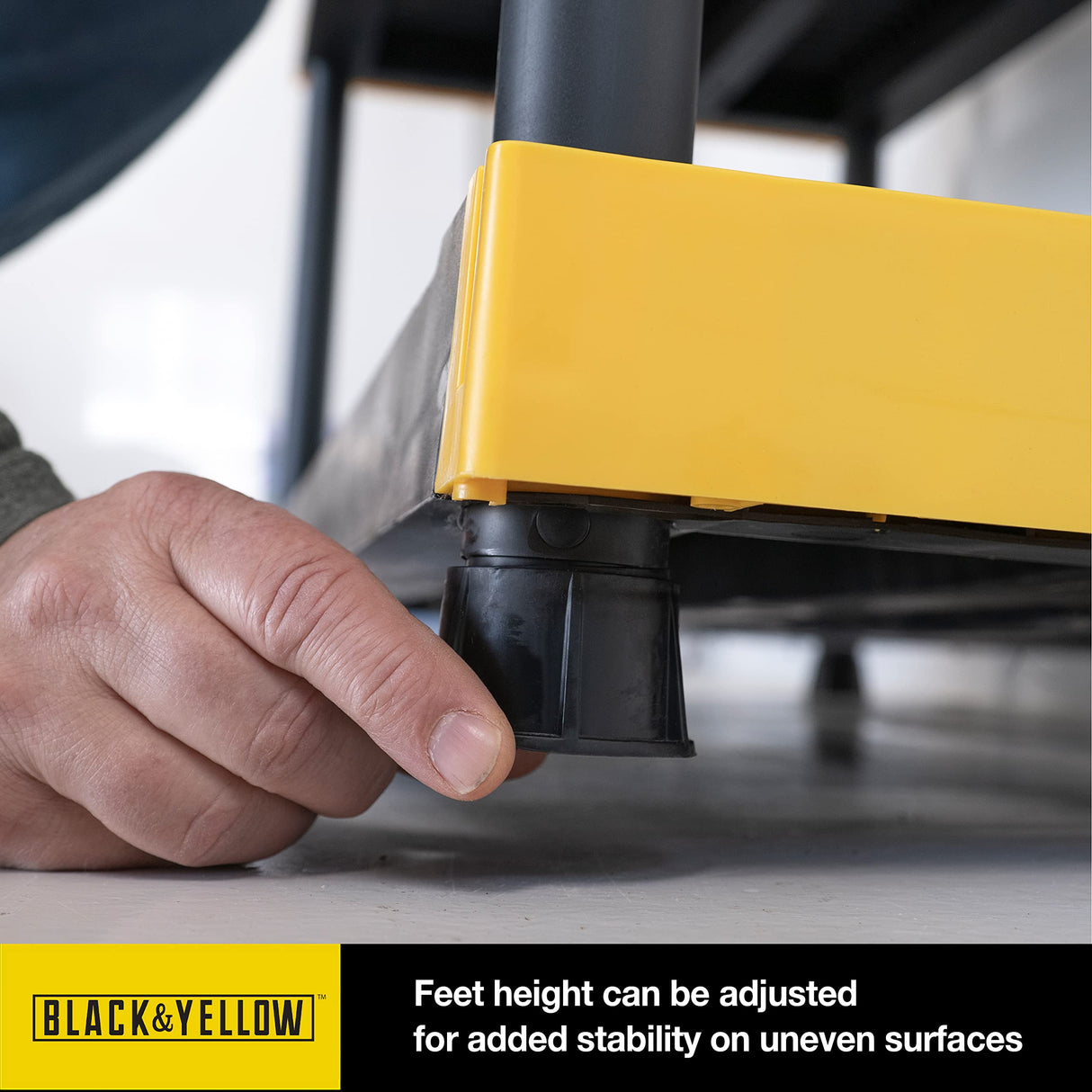 CX Black & Yellow®, Shelving Unit and Heavy Duty Storage Containers, Extremely Durable® (Shelf + 27 Gallon Container (8-Pack) CX