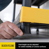 CX Black & Yellow®, Shelving Unit and Heavy Duty Storage Containers, Extremely Durable® (Shelf + 27 Gallon Container (8-Pack) CX