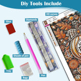 Happy Fall Pumpkin Leaf Diamond Art Kits for Adults, 5D Diamond Painting Kits for Adults Beginners, DIY Full Round Drill Diamond Dot Painting Gem Art Kits for Adult, Home Wall Decor 11.8x15.7 Inch VCLKDIY