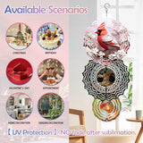 9PCS Sublimation Wind Spinner Blanks Set, 3D Aluminum Hanging DIY Crafts Ornaments for Indoor Outdoor Terrace Garden Heat Press Transfer Sublimation Blanks Wind Spinners Zeloyaut