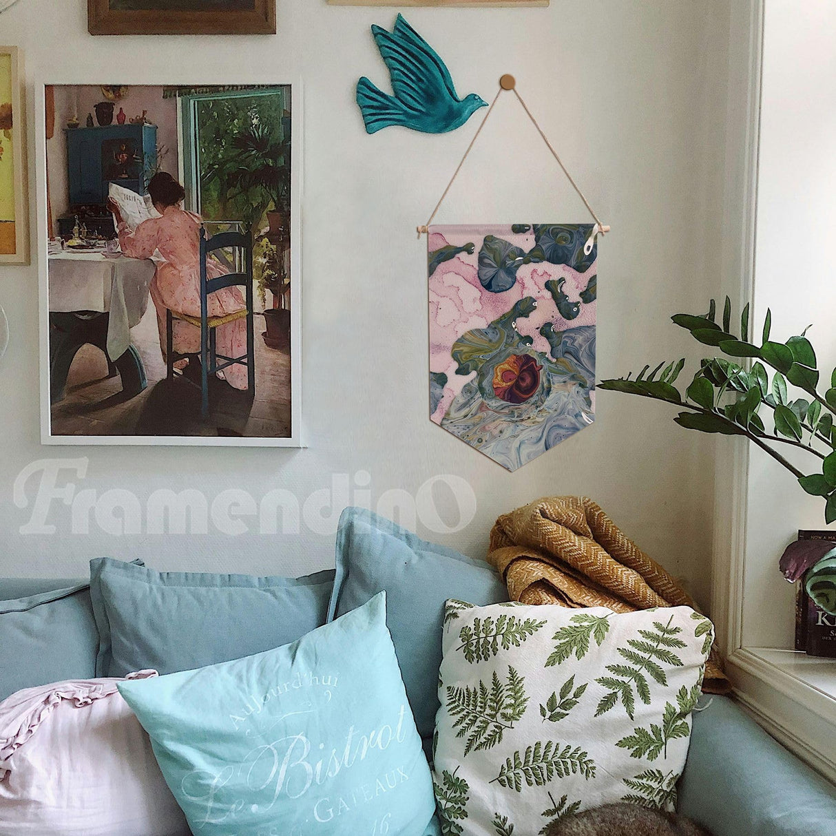 Framendino, 12 Pack Sublimation Blank Custom Banner 12"x18" Wall Display Banner Holder Waterproof Canvas Banners with Wood Sticks for Indoor Outdoor Display Framendino