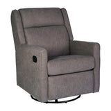 EMMA + OLIVER Mari Manual Glider Rocking Recliner, Traditional Recliner with 360 Degree Swivel, for Living Room, Bedroom, or Nursery, Fabric Upholstered, Dark Gray EMMA + OLIVER