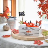 Fall Thanksgiving Tiered Tray Decor, Fall Pumpkin Mini Wood Crate Decorations Set, Farmhouse Table Centerpiece Decor Kit for Fall Decor KORMMCO