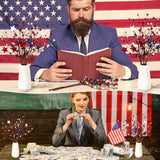 Jutom 6 Pcs 4th of July Decorations Patriotic Artificial Berry Stem Picks 13'' Independence Day Decor White Blue Red Stars Memorial Day Faux Berry Branches Table Centerpiece Decor for Home Office Jutom