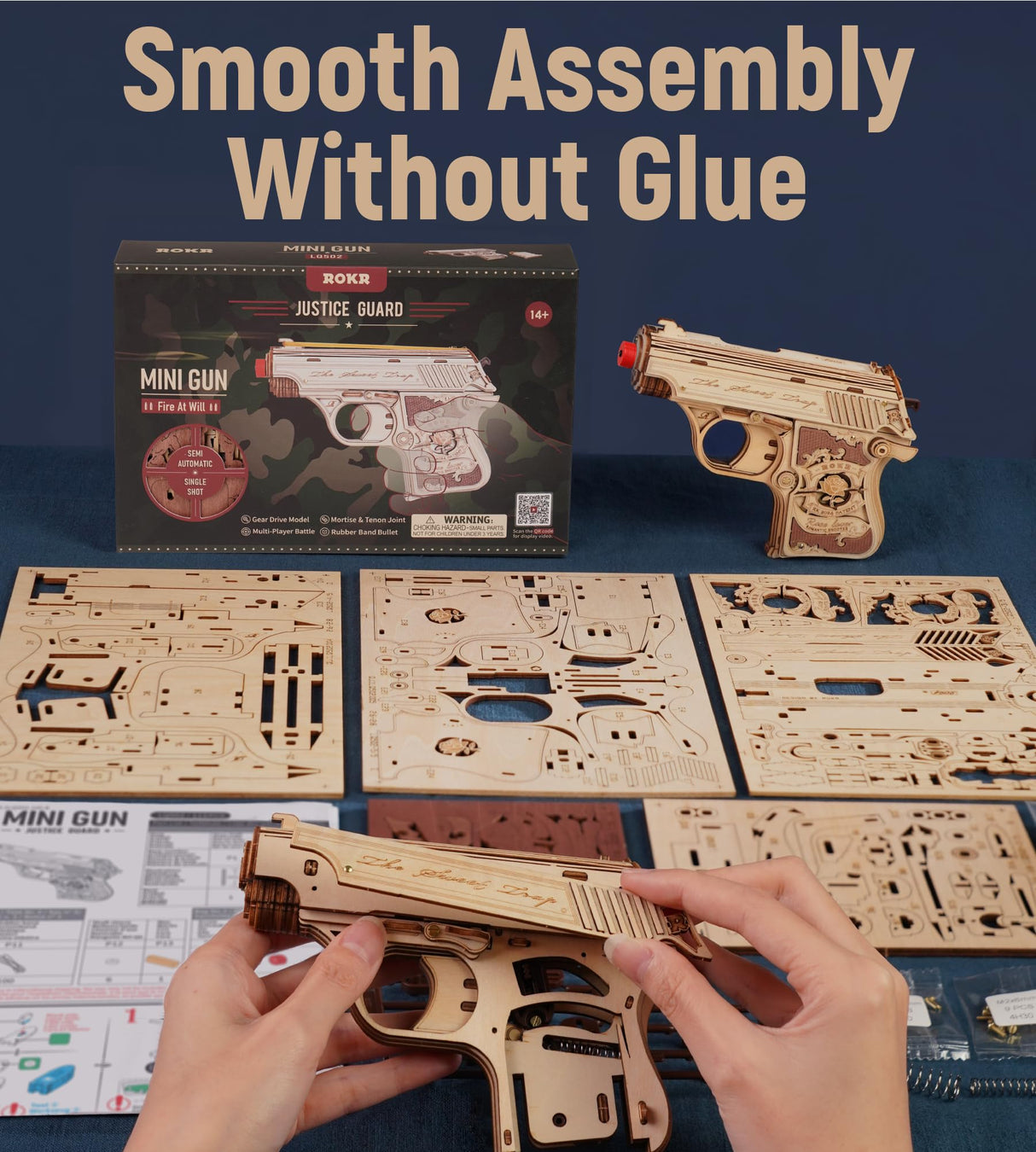 ROKR 3D Wooden Puzzles for Adults,113 Pieces Wooden Puzzle,Model Building Kit for Adults ROKR