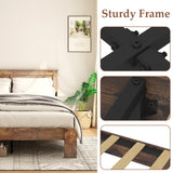 DWOYFO King Size Wood Platform Bed Frame with Headboard – Sturdy, Noise-Free, Easy Assembly in Dark Brown DWOYFO