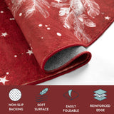 Lahome Christmas Rugs 5x7 Area Rug Washable Rug for Bedroom, Red Soft Nursery Rug Non-Slip Stain Resistant Living Room Rugs, Christmas Tree Print Holiday Decor Untra-Thin Carpet for Office Lahome