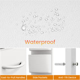 Lulive White Dresser for Bedroom 9 Drawers - Fabric Dressers for Bedroom with LED Light & Charging Station - Kids Adults Chest of Drawers for Living Room Hallway Closet Nursery (White) Lulive