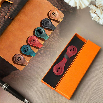 Personalised Magnetic Leather Bookmark, Custom Bookmark, Reader Gift, Book Lover Gift, Anniversary Gift, Wedding Gift (Customized All Colors)