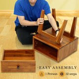 Acacia Sofia Nightstand with Drawer, Bedside Table, Solid Wood Bedside End Table with Drawer and Storage Space for Bedroom, Caramel A ACACIA FURNITURE