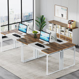 Tribesigns L-Shaped Executive Desk with Reversible File Cabinet, 63" Office Desk with Storage Drawers, Computer Desk Set (Oak Karo & White) Tribesigns