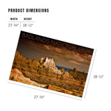 Lantern Press Made in USA Puzzle for Adults - 1000 Pieces, Reference Poster, Premium Box, Badlands National Park, South Dakota, Stormy Sky Lantern Press