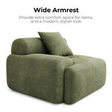 LIKIMIO 118" Modern L-Shaped Modular Sectional Sofa for Living Room, Corduroy Upholstery Green, Oversized 3-Seater Couch with Deep Seat and Movable Ottoman – No Assembly LIKIMIO