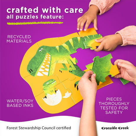 Crocodile Creek 12-Piece Mini Jigsaw Puzzle - Fun Floor Puzzles for Kids Ages 2-4 and Up - Heavy-Duty Shaped Box for Storage - Sweet Unicorn - 12" x 9" Finished Crocodile Creek