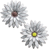 WKHOMEDECO Galvanized Farmhouse Metal Flowers Wall Decor Inspirational,Wall Decor Hanging for Indoor Outdoor Home Bedroom Living Room Office Porch Patio Garden Fence 13Inch,Handmade Gift, Set of 2 WKHOMEDECO