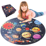 TALGIC Puzzles for Kids Ages 4-6, Kids Puzzles with Solar System Planets, 70 Piece Round Large Floor Puzzles for Kids Ages 3 4 5 6 7 8, Educational Toy Gift Jigsaw Puzzles for 5 Year Old Boys Girls TALGIC