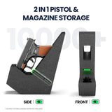 KornerBatl Quick Access Biometric Gun Safe for handgun, 2 in 1 Pistol Bedside Gun Safe, Mounted Drop Down Nightstand Pistol Safe with Fingerprint & Passcode & Key 3 Ways KornerBatl