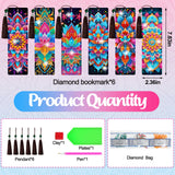 Wivico 6 Pcs Diamond Art Bookmarks Kits for Adults,DIY Small Diamond Painting Bookmark, 5D Diamonds Dot Craft Making for Book Lovers(Mandala) Wivico