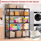 PrimeZone Wire Metal Storage Shelves - 5 Tier Adjustable NSF-Certified Heavy Duty Garage Shelving Unit Organizer Rack, Steel Utility Shelf for Kitchen, Pantry, Closet, 35.5" W x 14" D x 72" H, Black PrimeZone