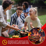 Copkim 6 Pcs Instant Read Meat Thermometer with Long Probe 9.65 Inch Kitchen Cooking Food Candy Waterproof Digital Thermometer for BBQ Water Milk Yogurt Liquid Cooking(Black, White, Red) Copkim