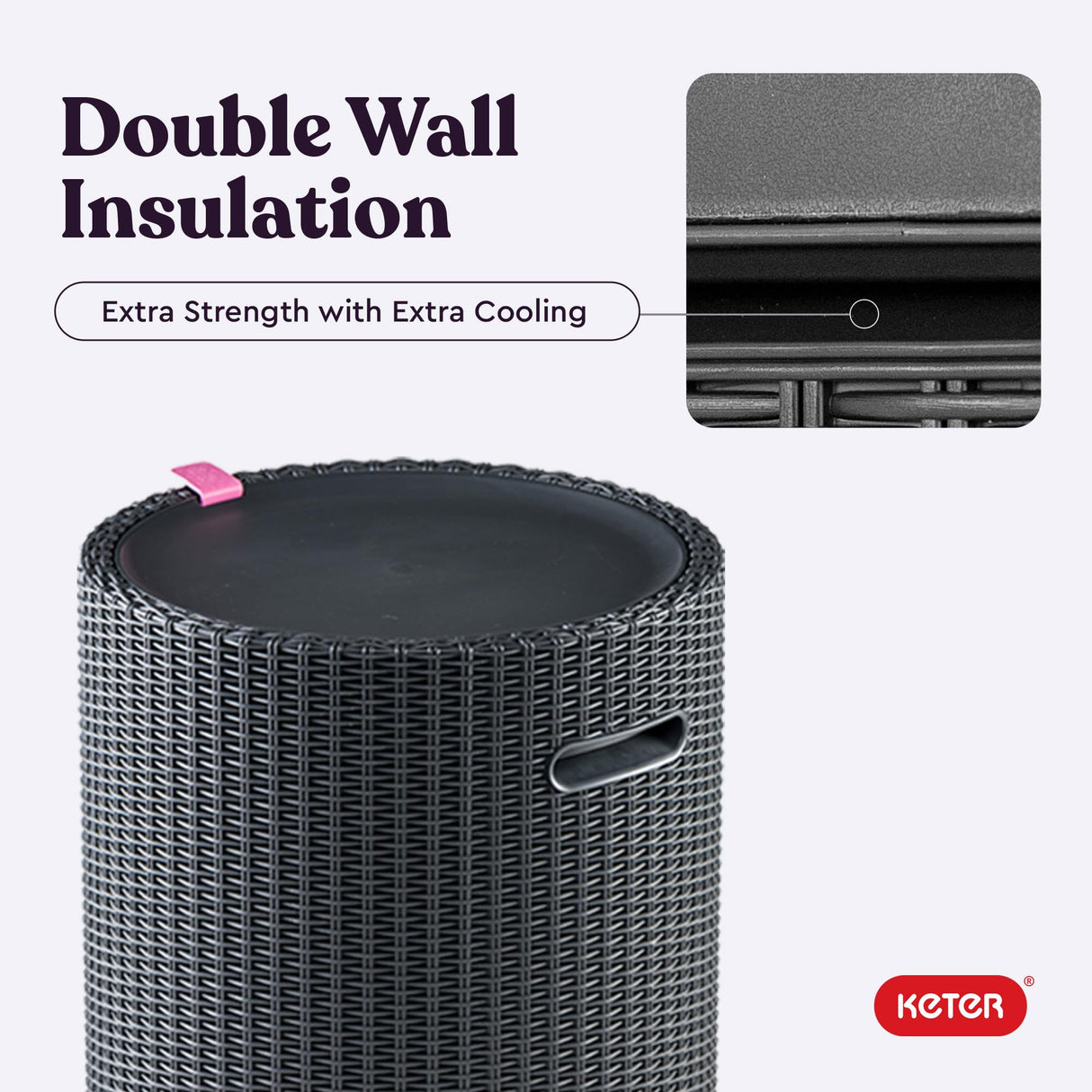 Keter Cool Side Table Cooler 3 in 1 Outdoor Patio Table and Ice Chest Storage, Ideal Hot Tub Table, Decor and Outdoor Patio Bar, Portable Bar, Graphite Keter