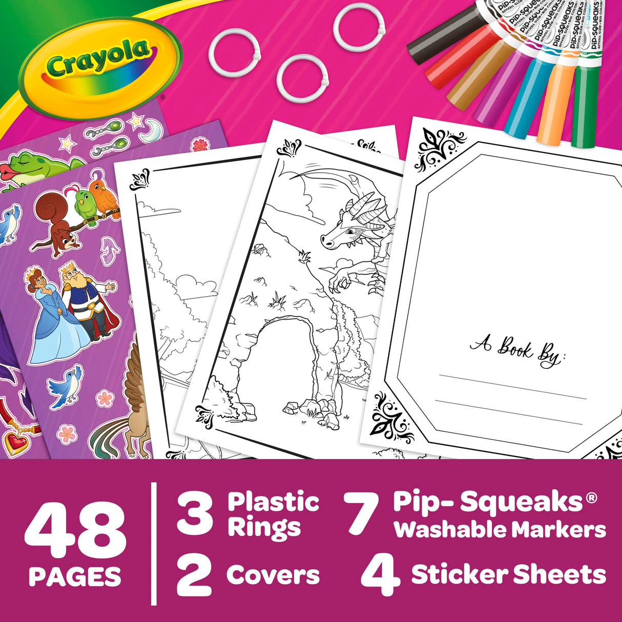 Crayola Book Making Kit for Kids, Create Your Own Fairytale Storybook, DIY Kits, Gift for Girls & Boys, Ages 6, 7, 8, 9 Crayola