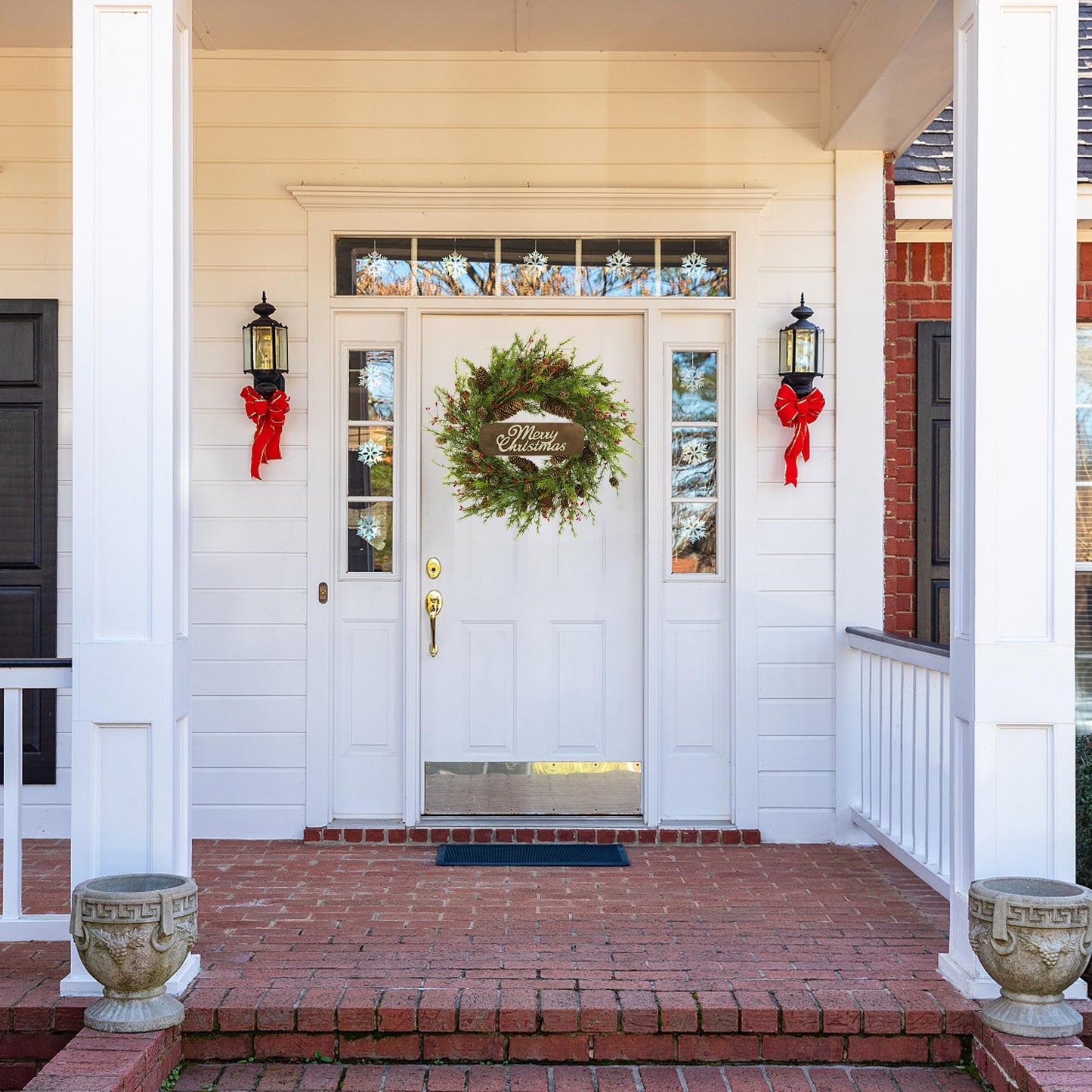 WreathDream 22 inch Artificial Christmas Wreath with Pine Cones and Needles for Indoor Outdoor Holiday Home Decor