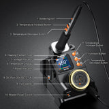 Preciva Cordless Soldering Iron Station for Dewalt 18-20V Battery - LCD Display, Fast Heating, Temperature Adjustable, °C/ºF Conversion, Removable Slag Pool, 0-8 Min Standby (Battery Not Included) Preciva
