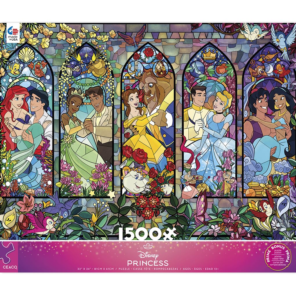 Ceaco - Disney - Princess Castle Royal Windows - 1500 Piece Jigsaw Puzzle Ceaco
