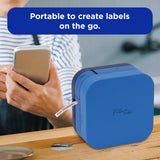 Brother P-Touch Cube Smartphone Label Maker, Bluetooth Wireless Technology, Multiple Templates Available, Apple & Android Compatible - Blue, 2.5 x 4.6 x 4.6 inches Brother