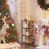 TUTOTAK Bookshelf, 4-Tier Tall Book Shelf, Narrow Bookcase for Small Space, DIY Stackable Bookshelf, for Living Room, Office, Study, Entryway, Industrial, Black BS01BK004 TUTOTAK