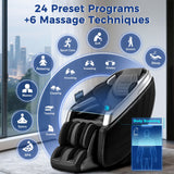 iBooMas 4D Massage Chair, Zero Gravity Massage Chair Full Body with 24 Modes,Automatic Footrest Extension,Sleep Mode,Shoulder Waist and Instep Heat,APP Control,Foot Roller,IBM-P03(Black) iBooMas