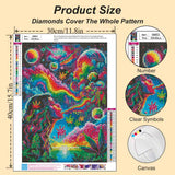 6 Pack Rainbow Diamond Art Kits for Adults, Starry Alien Diamond Painting Kits for Adults Beginners, DIY 5D Round Full Drill Crystal Gem Art Crafts for Gift Home Wall Decor 12x16 Inch askkqtx