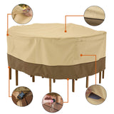 Classic Accessories Veranda Water-Resistant 94 Inch Round Patio Table & Chair Set Cover, Outdoor Table Cover Classic Accessories
