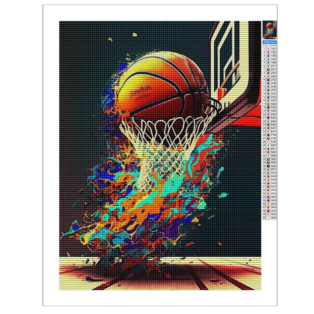 Treff Diamond Painting Kits, Basketball Art Painting, 5D Diamond Art Painting Kits for Adults, Full Square Drill Diamond Art Paint, Gem Art Drill Home Decoration, 8 x 12 Inch Treff