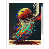 Treff Diamond Painting Kits, Basketball Art Painting, 5D Diamond Art Painting Kits for Adults, Full Square Drill Diamond Art Paint, Gem Art Drill Home Decoration, 8 x 12 Inch Treff