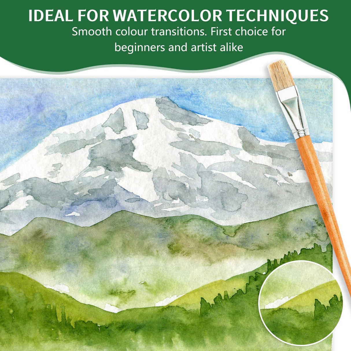 Koncci Watercolor Paper Pad (8.3"x11.7"-A4), 20 Sheets Watercolor Sketchbook, 140lb/300gsm, Glue Bound, Natural White, Cold Press & Acid-Free Water Color Paper for Adults Kids Beginner Students Koncci