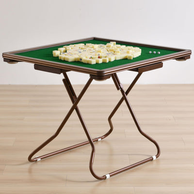 MJTABLE 4 Player Card Mahjong Table, Portable Folding Table,with 4 Cup Holders & 4 Chip Grooves Foldable Game Puzzle Table Both Indoor & Outdoor Use,for Table Games