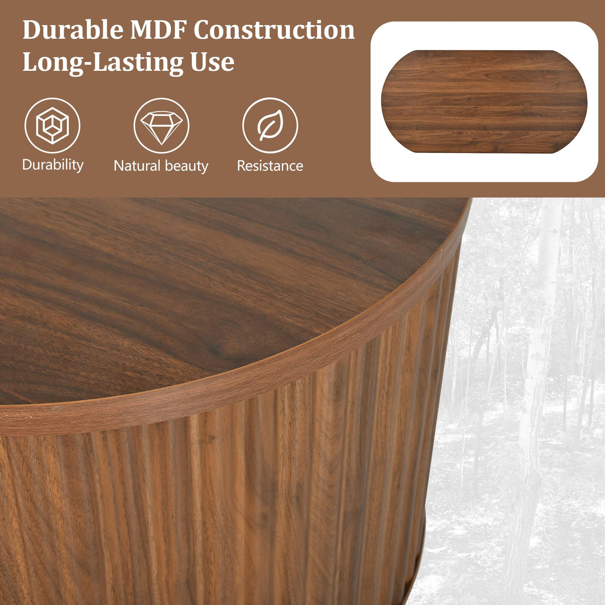 Merax 47.2'' Lift Top Oval Coffee Table with Hidden Storage Compartment, Modern Wooden Center Table with Oval Lift Tabletop for Home Living Room, Brown Merax