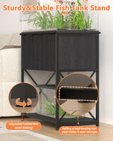 Piskyet 5-10 Gallon Fish Tank stand, Metal Frame Aquarium stand, Cabinet for Fish Tank Accessories Storage，Suitable for Turtle Reptile Tank Stand Terrarium Stand，220Lbs, Black Piskyet