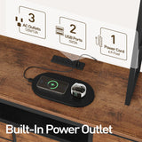 RALGEND TV Stand with Power Outlets to 65 Inches, LED Large Wall Unit Entertainment Center with Bookshelf, Dresser TV Stand with 8 PU Drawer, for Living Room, Bedroom, Rustic Brown and Black RALGEND