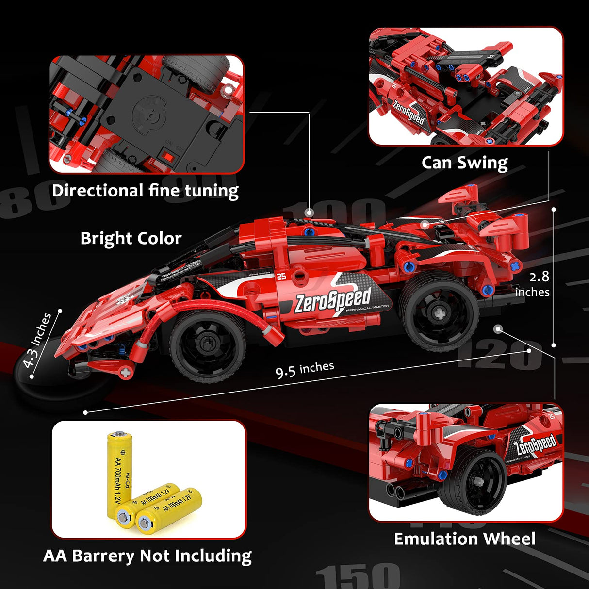 GMAOPHY STEM Toy Building Toys Gifts for Age 5, 6, 7, 8, 9, 10, 11, 12 Years Old Kids Boys Girls, 2 in 1 Remote Control Racing Car Building Blocks, 351 Pcs DIY Engineering Construction Toy GMAOPHY