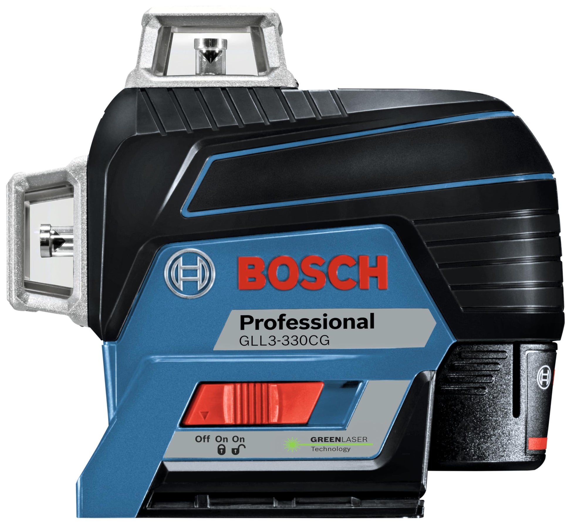 BOSCH GLL3-330CG 200 Ft 12V Max Connected 360 Degree Green-Beam Laser, Includes 2.0 Ah 12V Max Lithium-Ion Battery & Charger, AA1 Alkaline Battery Adapter, Hard Carrying Case, & Accessories - WoodArtSupply