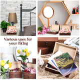 Uiifan 18 Pack Bulk Wooden Box 6 x 4 x 2 Small Unfinished Wooden Boxes with Hinged Lids Small Treasure Chest for Crafts Art Hobbies Storage Jewelry Box DIY Gift (Wood Color) Uiifan