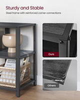 VASAGLE TV Stand for 65 Inches TVs, Industrial Entertainment Center, Modern TV Console with Open Storage Shelves for Living Room, Bedroom, Black ULTV105B22 VASAGLE