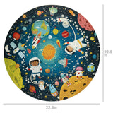 boppi Space Round Jigsaw Puzzle with 100% Recycled Card Solar System Astronauts 150 Pieces for Children 5 6 7 8 Years 58cm Diameter boppi