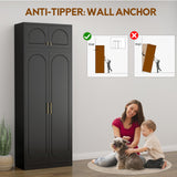 UNICOLY 86" Armoire Wardrobe Closet, 71'' Metal Closet with 15" Cabinets, Wardrobe Cabinet with Hanging Rod, for Bedroom School, Employee, Gym, Armarios De Ropa para DormitorioAssembly Required, Black UNICOLY