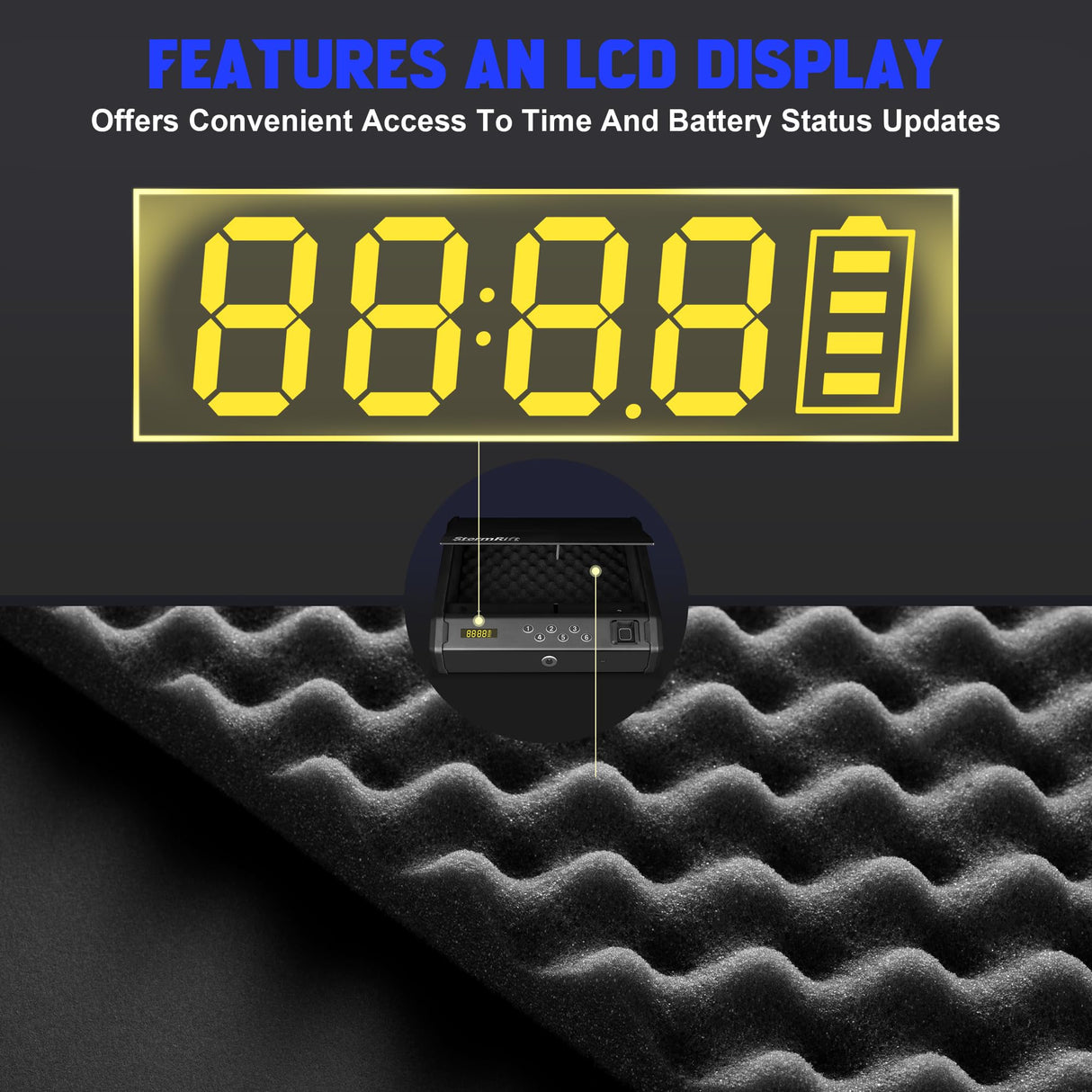 Gun Safe, Biometric Gun Safes for Handgun with 3 Ways Unlock Safe Fingerprint Digital PIN Key Fingerprint Quick Access Pistol Safe for Car Nightstand Living Room StormRift