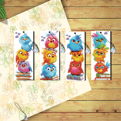 4pcs Bird Diamond Art Bookmarks,Diamond Painting Bookmarks Kits for Adult,DIY Gem Art Small Crafts with Rhinestone Tassel,Paint by Diamonds for Graduation Birthday Reader Gifts. (Bird) NDNXYXGS